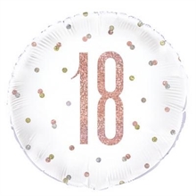 PALLONCINO MYLAR 18INCH GLITZ 18 ANNI ROSA GOLD