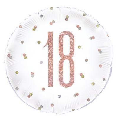 PALLONCINO MYLAR 18INCH GLITZ 18 ANNI ROSA GOLD