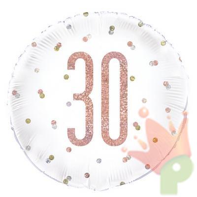 PALLONCINO MYLAR 18INCH GLITZ 30 ANNI ROSA GOLD