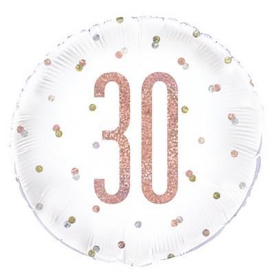 PALLONCINO MYLAR 18INCH GLITZ 30 ANNI ROSA GOLD