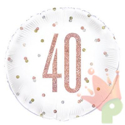 PALLONCINO MYLAR 18INCH GLITZ 40 ANNI ROSA GOLD