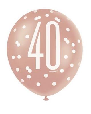 PALLONCINI 12INCH GLITZ 40 ANNI ROSA GOLD