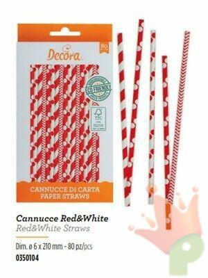 CANNUCCE ROSSO E BIANCO D. 6X210MM BIO 80PZ