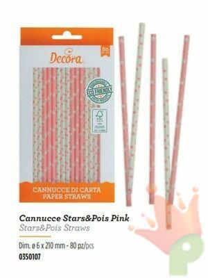 CANNUCCE STELLE E POIS ROSA D. 6X210MM BIO 80PZ