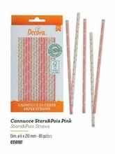 CANNUCCE STELLE E POIS ROSA D. 6X210MM BIO 80PZ