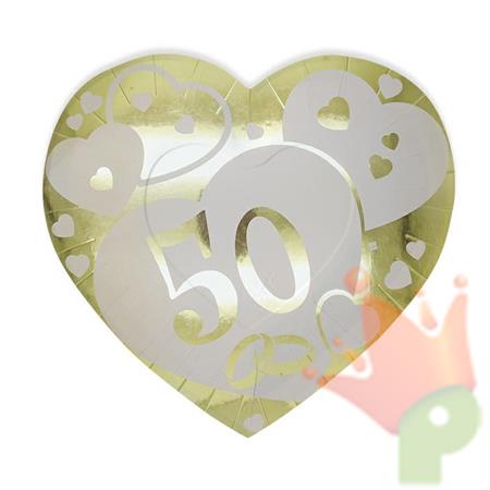 PIATTI CUORE 26X24CM NOZZE ORO 6PZ