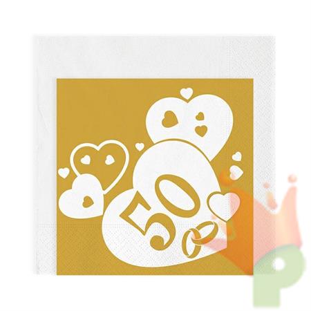 TOVAGLIOLI 25X25 NOZZE D'ORO 20PZ