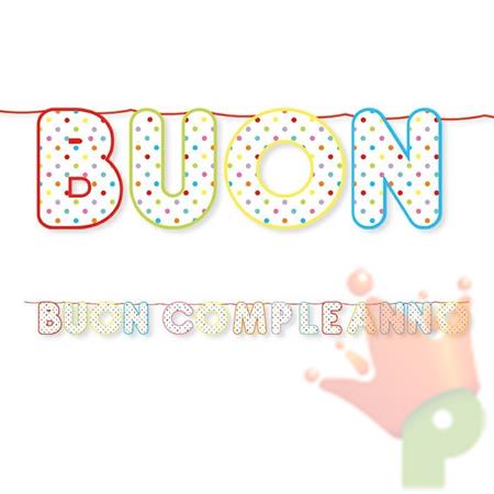 FESTONE KIT SCRITTA MAXI BUON COMPLEANNO POIS MULTICOLOR 6MT