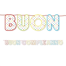 FESTONE KIT SCRITTA MAXI BUON COMPLEANNO POIS MULTICOLOR 6MT