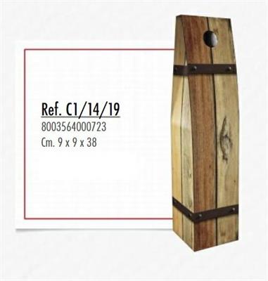 SCATOLA PORTABOTTIGLIA 1 POSTO 9X9X38CM ROVERE