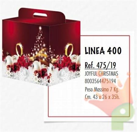 SCATOLA JOYFULL CHRISTMAS 43X26XH. 35CM max 7 kg