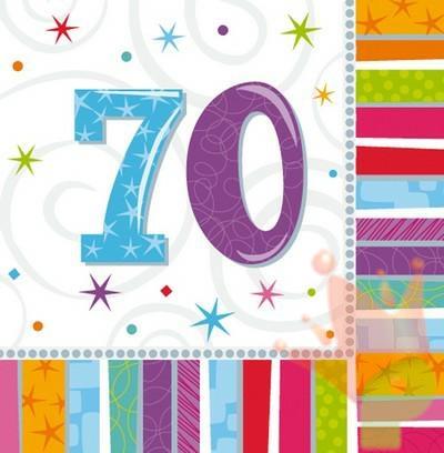 TOVAGLIOLI 33X33 BIRTHDAY 70 ANNI 16PZ