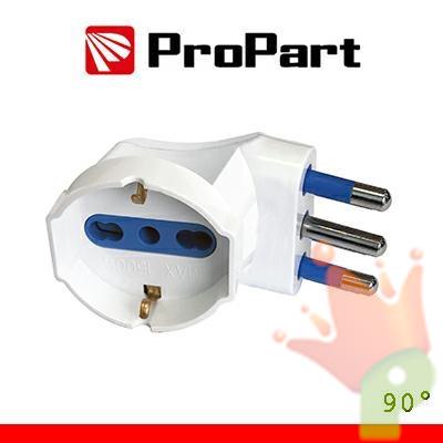ADATTATORE SCHUKO 90° SPINA 16A SALVASPAZIO