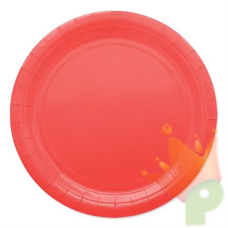PIATTI 24CM ECOLOR ROSSO 25PZ