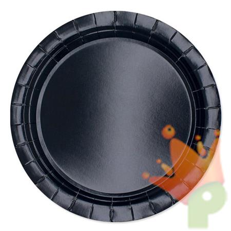 PIATTI 24CM ECOLOR NERI 25PZ