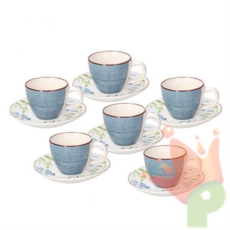 TAZZE CAFFE' CON PIATTINO METROPOL GAIA 6PZ