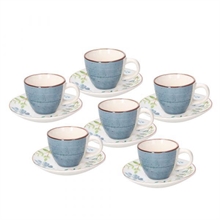 TAZZE CAFFE' CON PIATTINO METROPOL GAIA 6PZ