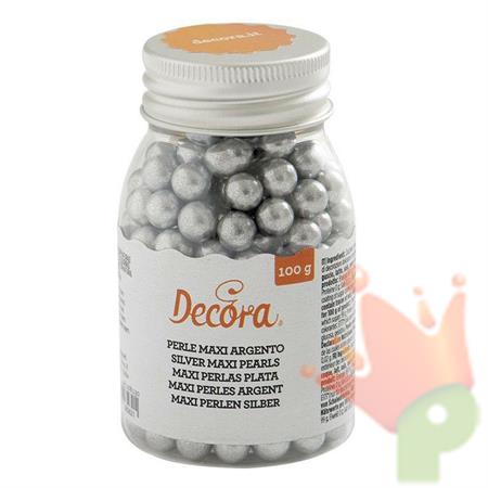 PERLE GRANDI ARGENTATE IN ZUCCHERO 100GR