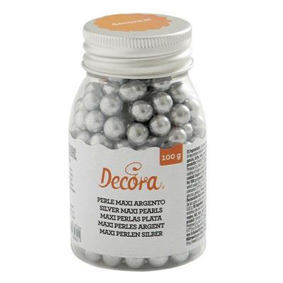 PERLE GRANDI ARGENTATE IN ZUCCHERO 100GR