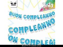 PALLONCINI MYLAR BUON COMPLEANNO 40X4MT BLU