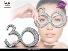 OCCHIALI GLITTER 30 ANNI ARGENTO