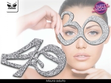 OCCHIALI GLITTER 40 ANNI ARGENTO