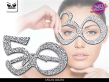 OCCHIALI GLITTER 50 ANNI ARGENTO