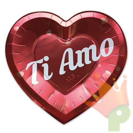 PIATTI CUORE 26X24CM METAL AMORE 6PZ