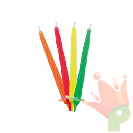 CANDELINE 8CM MULTICOLR 12PZ FLUO