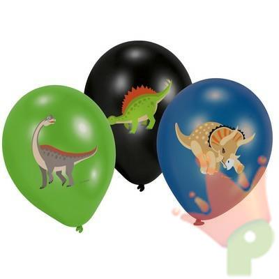 PALLONCINI 11INCH 28CM HAPPY DINOSAUR 6PZ