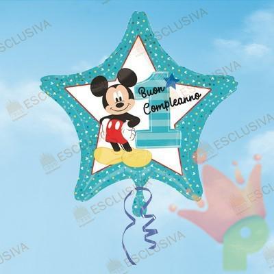 PALLONCINO MYLAR STELLA TOPOLINO 1° COMPLEANNO