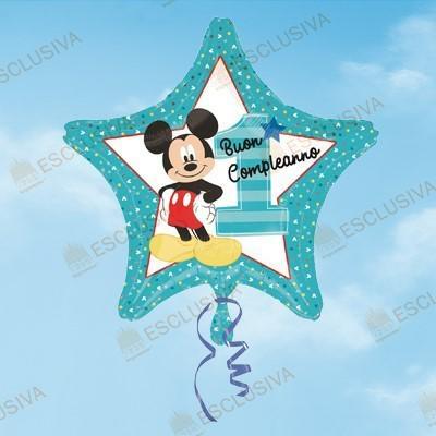 PALLONCINO MYLAR STELLA TOPOLINO 1° COMPLEANNO