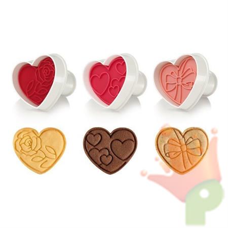 TAGLIABISCOTTI CON TIMBRO CUORI DELICIA 3PZ