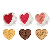 TAGLIABISCOTTI CON TIMBRO CUORI DELICIA 3PZ