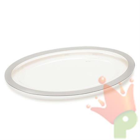 VASSOIO PET OVALE ARGENTO 40X25XH.2CM