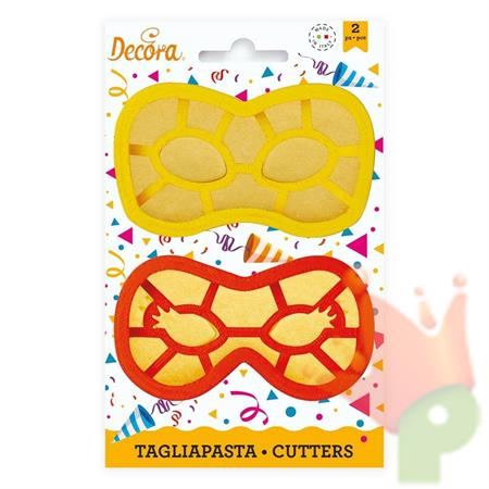 SET 2 TAGLIAPASTA MASCHERE CARNEVALE IN PLASTICA
