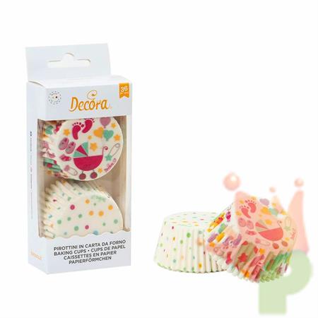 PIROTTINI 50X32MM BABY SHOWER GIRL E POIS 36PZ