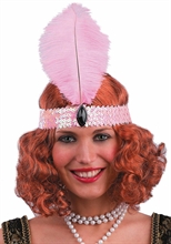 FASCIA CHARLESTON CON PIUMA ROSA