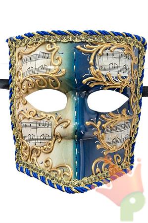 MASCHERA BAUTTA VENEZIANA CON DECORAZIONI MUSICALI
