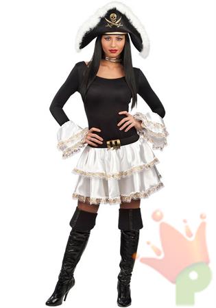 COSTUME SET PIRATESSA GONNA + POLSINI ADULTA TAGLIA UNICA