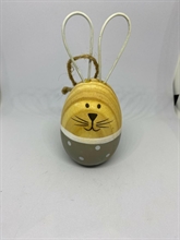 CONIGLIO DA APPENDERE IN LEGNO GRIGIO/ROSA 4X11X4CM