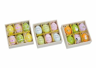 SET 6 UOVA DI PASQUA DECORATE 6CM