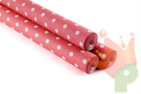 TOVAGLIA ROTOLO 1,18X5MT POIS ROSSO