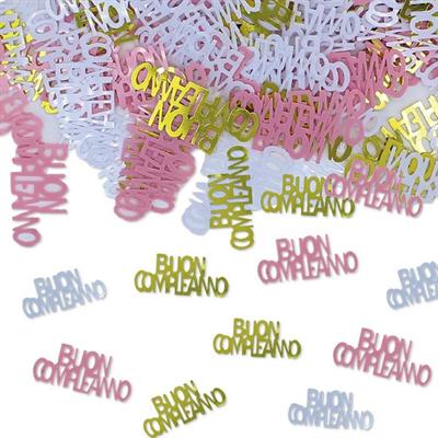 CORIANDOLI BUON COMPLEANNO CHIC ROSA 15 GR