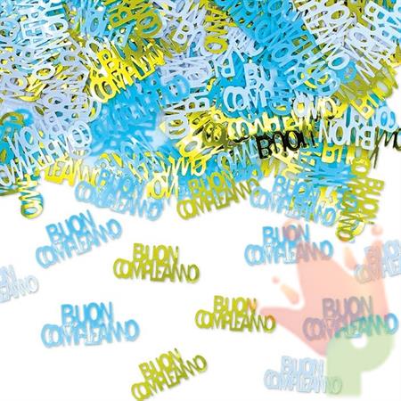 CORIANDOLI BUON COMPLEANNO CHIC CELESTE 15GR