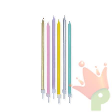 CANDELINE MATITE SPECIAL SOFT RAINBOW 15CM + SUPPORTO 6PZ