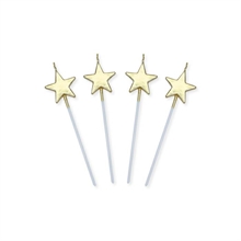 CANDELINE PICKS STELLE ORO METAL 13CM 4PZ