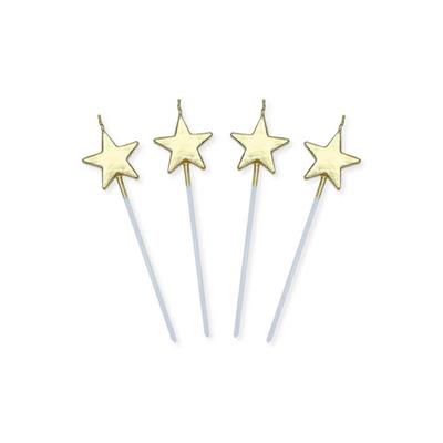 CANDELINE PICKS STELLE ORO METAL 13CM 4PZ