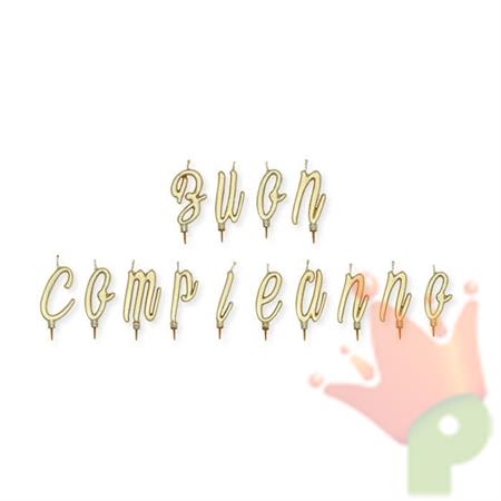 SET CANDELINE ITALIC BUON COMPLEANNO ORO METAL