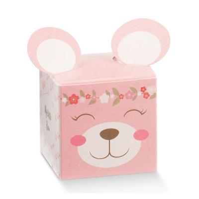 SCATOLINA CUBO 50X50X50MM PON PON ROSA 10PZ